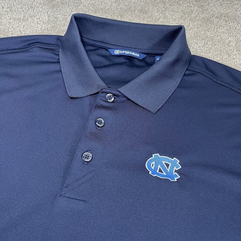 Cutter & Buck UNC Tarheels Blue Short Sleeve‎ Polo Shirt Men's XLT NC Basketball